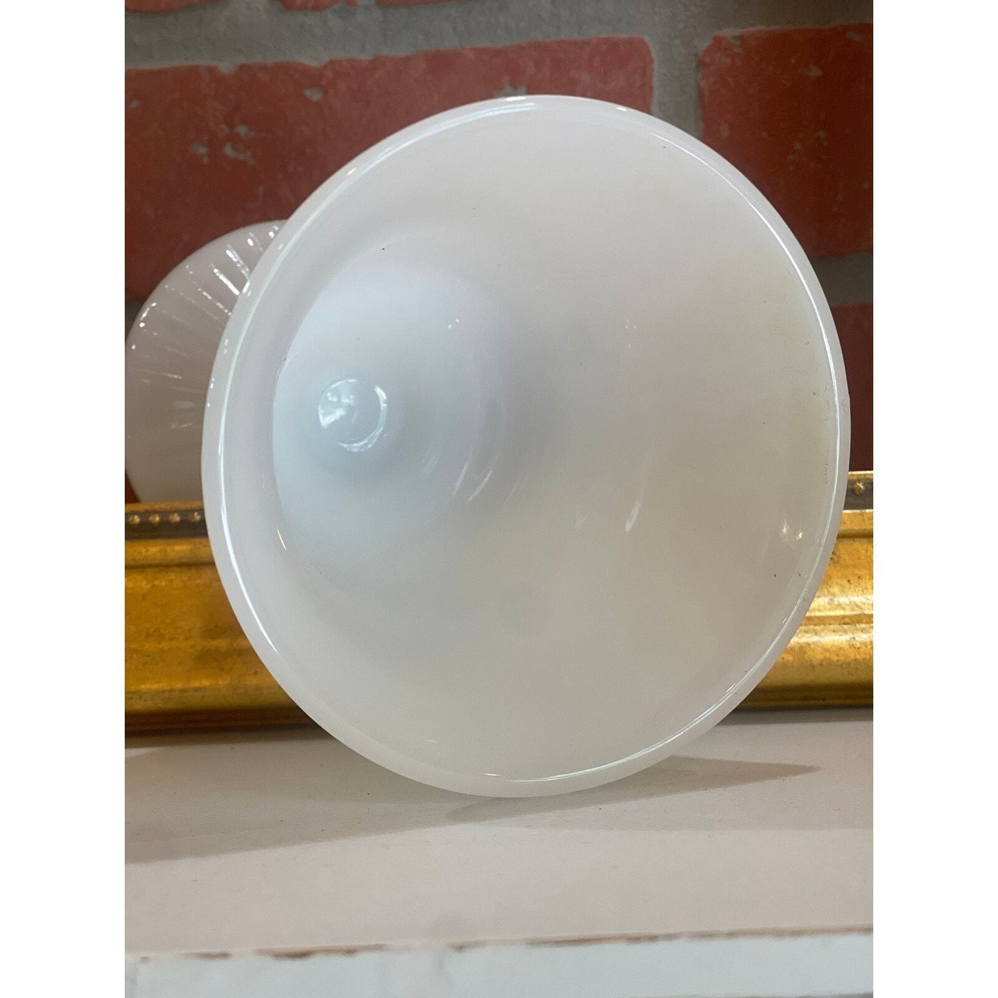 Vintage E.O. Brody Milk Glass Vase | Planter| Round Ribbed Footed Vase | White