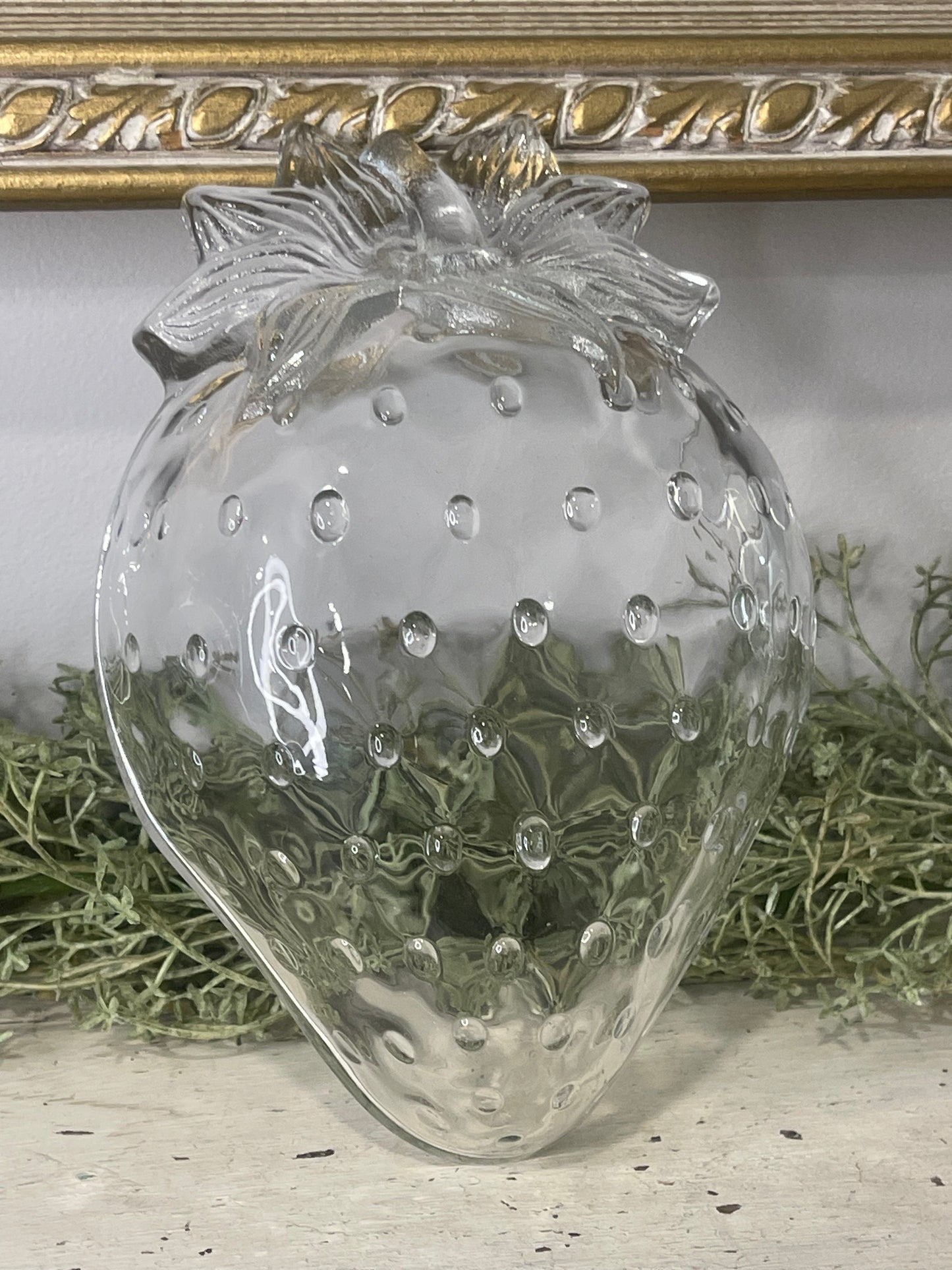 Strawberry Clear Glass Trinket Dish