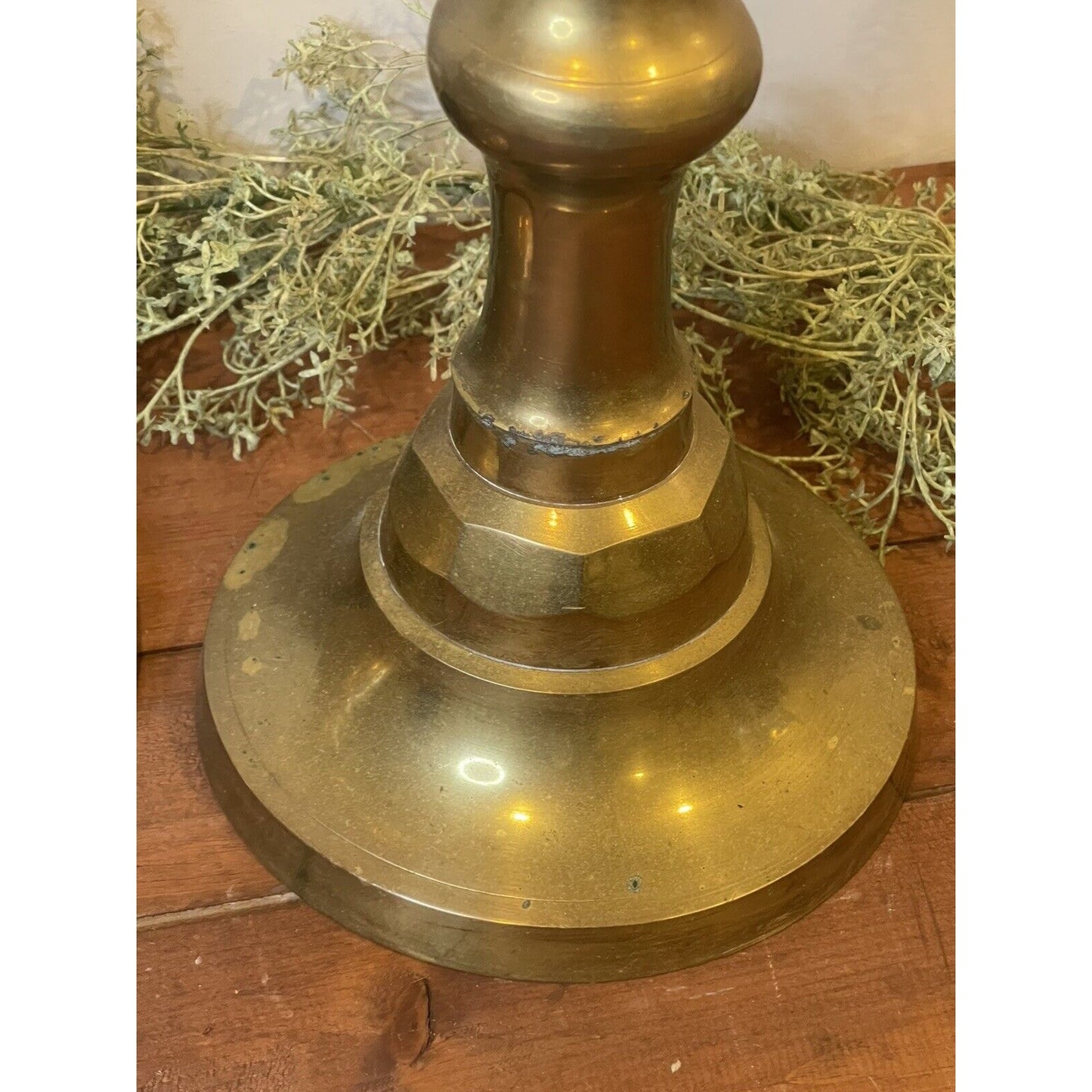 Vintage Brass Candle Holders 24” - Made In India | Set of Two | Tall Candles