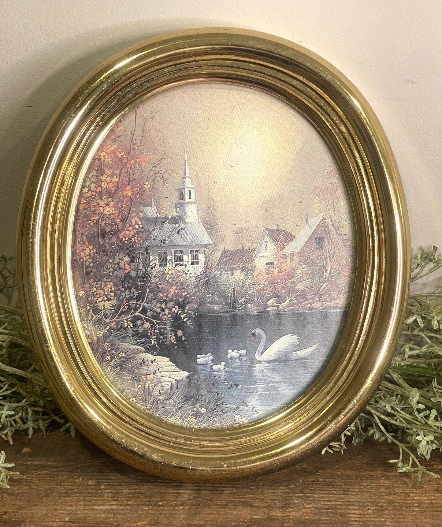 Vintage Art with Swan
