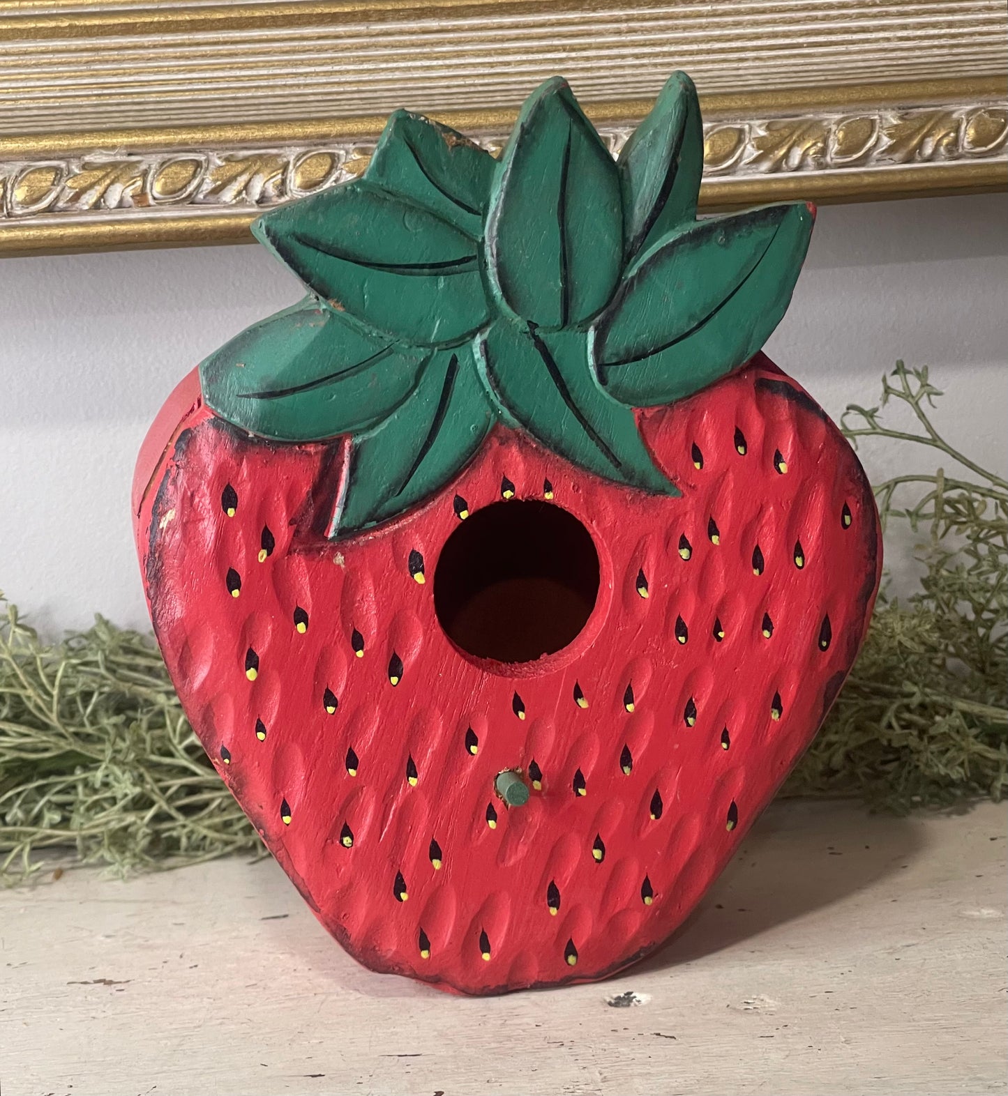 Strawberry Wooden Bird Feeder