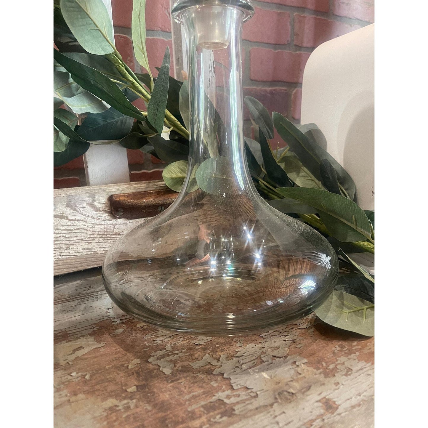 Vintage Wine Decanter | Glass Decanter | Art Deco Style| Large Glass Bottle