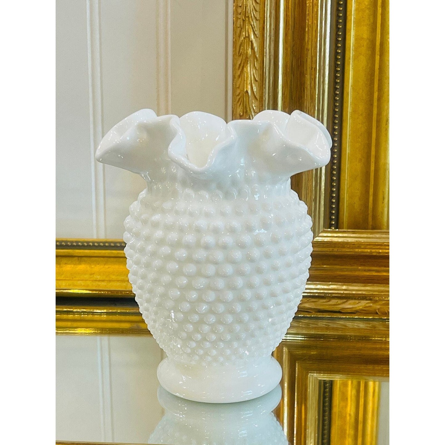 Fenton Hobnail Milk Glass Vase 1970's | White Vase | Wedding Decor | Centerpiece
