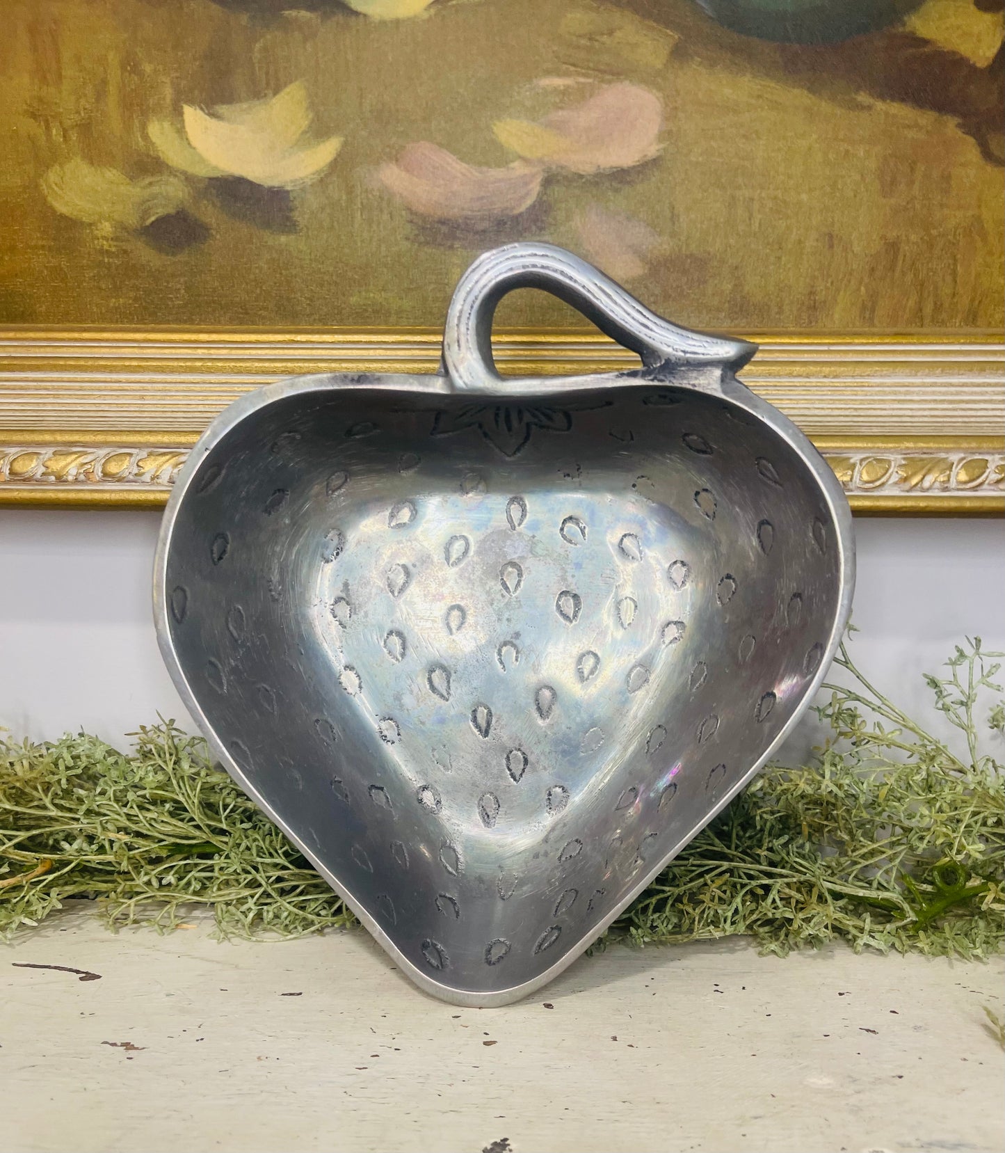 Collectible Strawberry Pewter Bowl