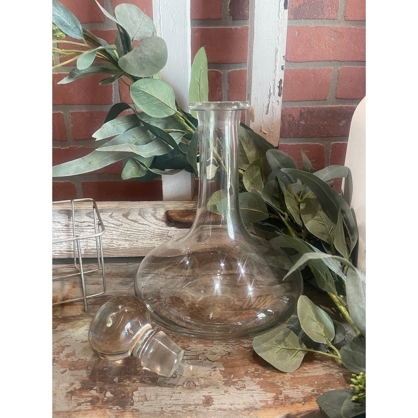 Vintage Wine Decanter | Glass Decanter | Art Deco Style| Large Glass Bottle