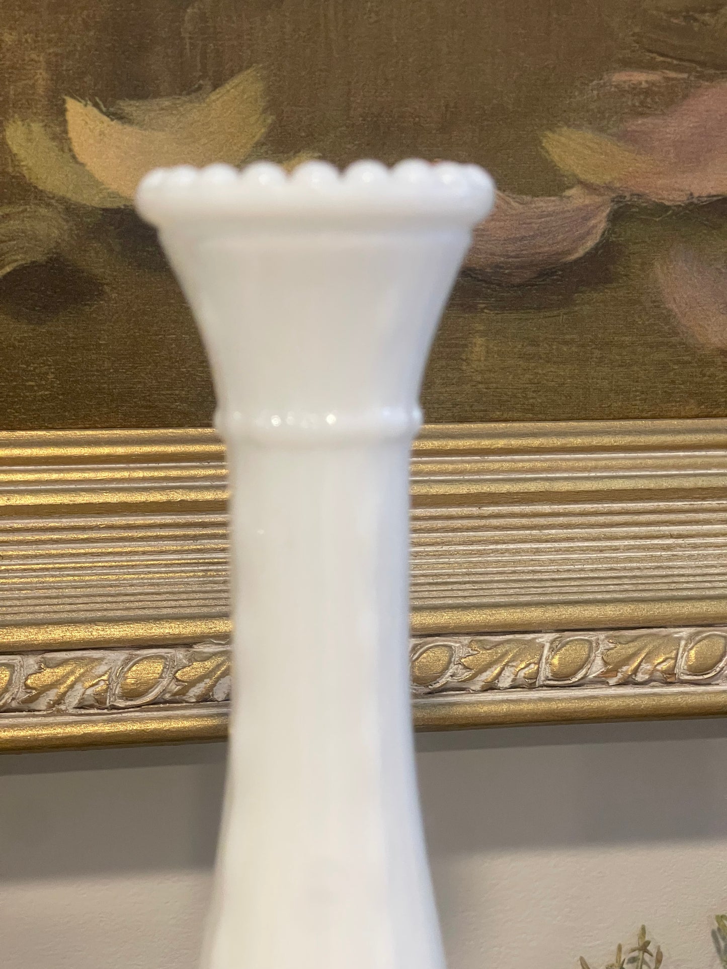 White Milk Glass Single Stem Flower Vases | Vintage Pineapple | Stem Vases