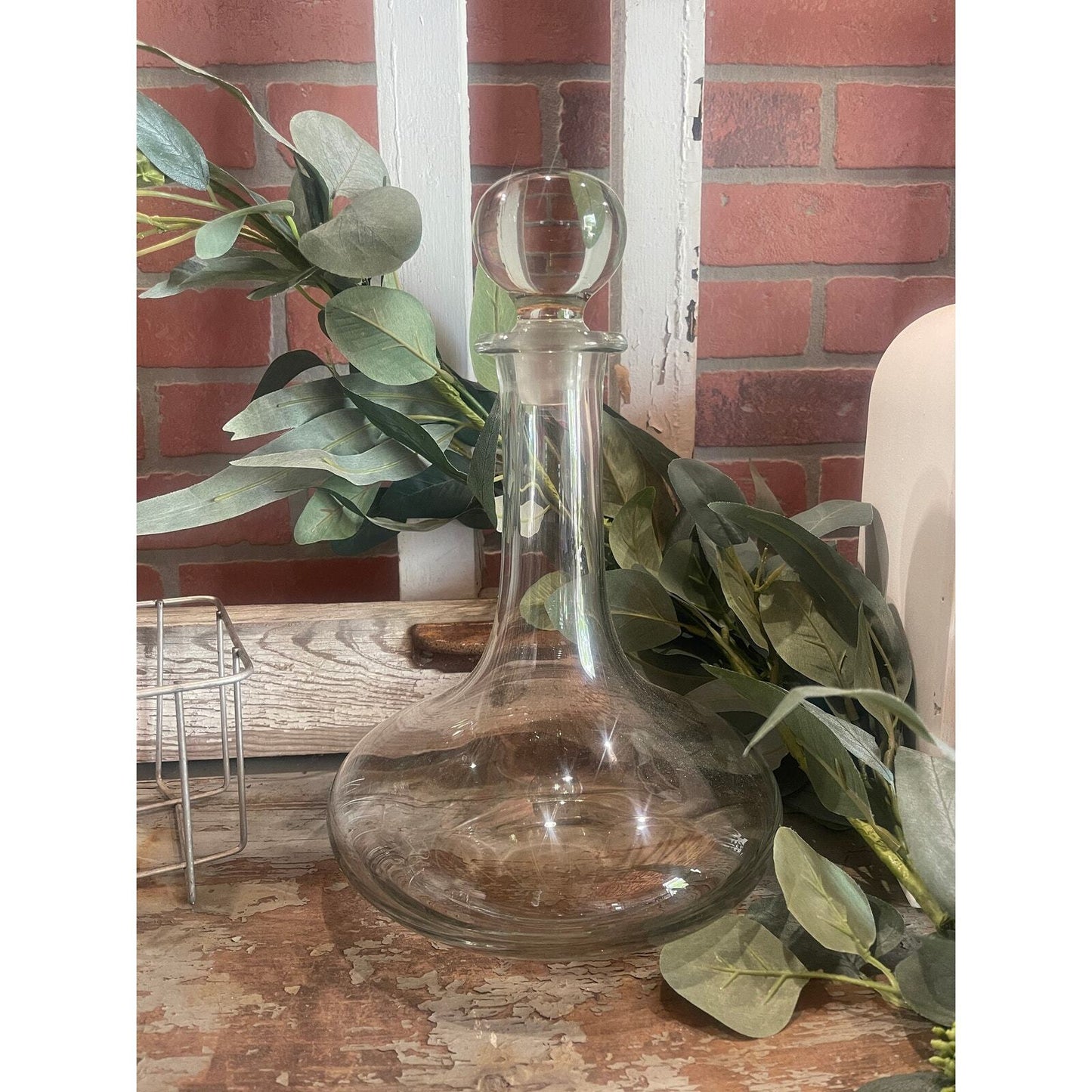 Vintage Wine Decanter | Glass Decanter | Art Deco Style| Large Glass Bottle