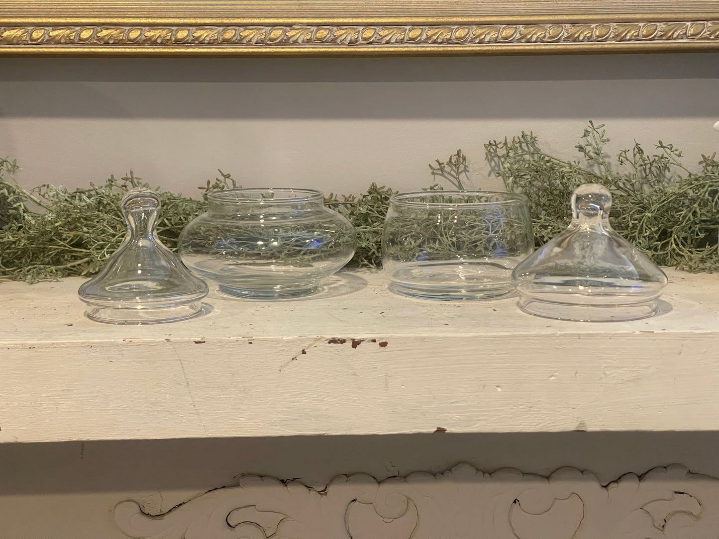 Vintage Glass Apothecary Candy Jars | Set of Two