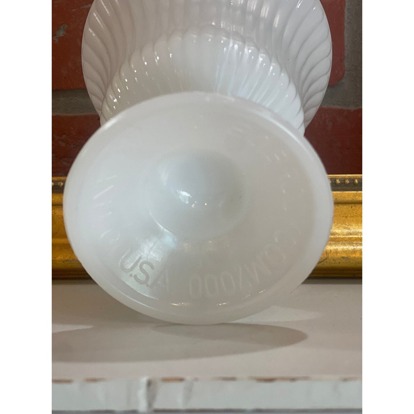 Vintage E.O. Brody Milk Glass Vase | Planter| Round Ribbed Footed Vase | White
