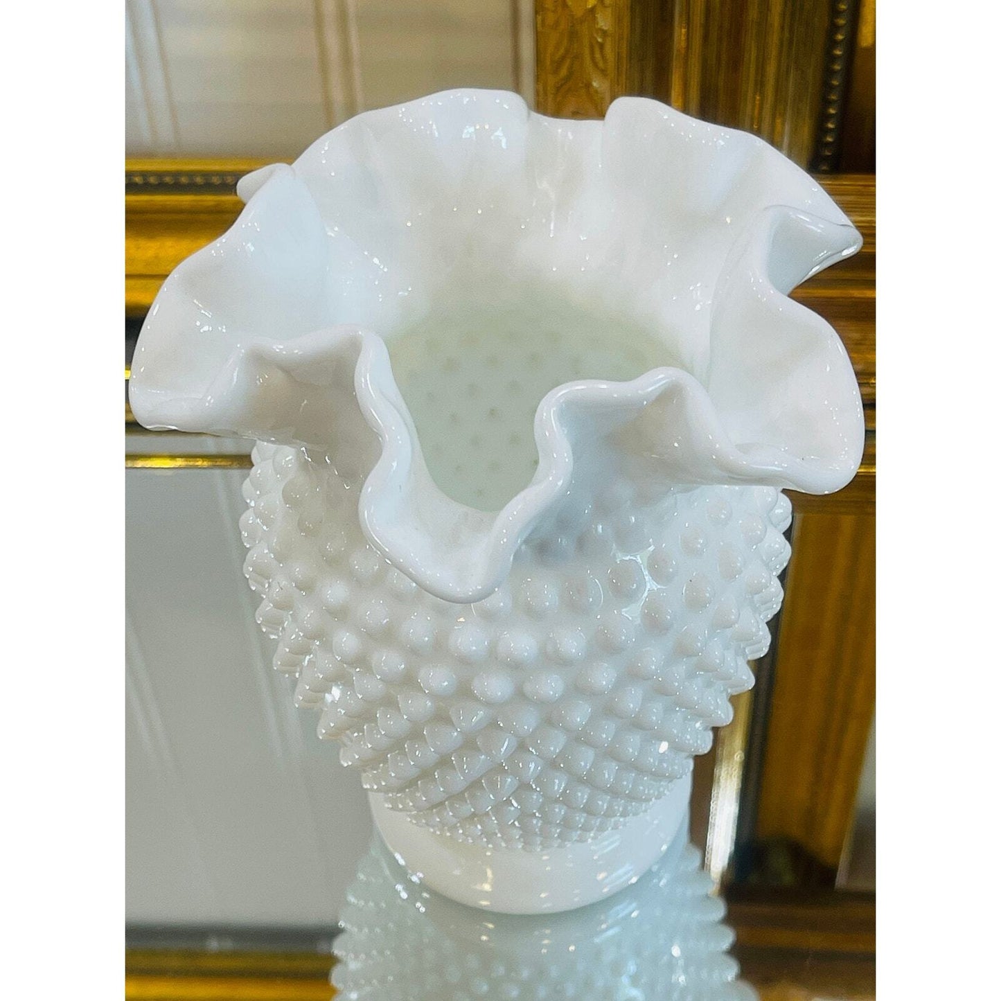 Fenton Hobnail Milk Glass Vase 1970's | White Vase | Wedding Decor | Centerpiece