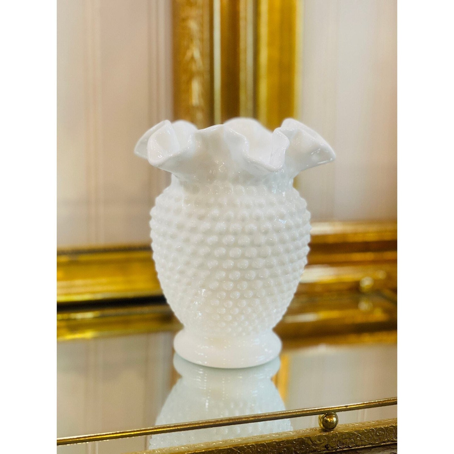 Fenton Hobnail Milk Glass Vase 1970's | White Vase | Wedding Decor | Centerpiece