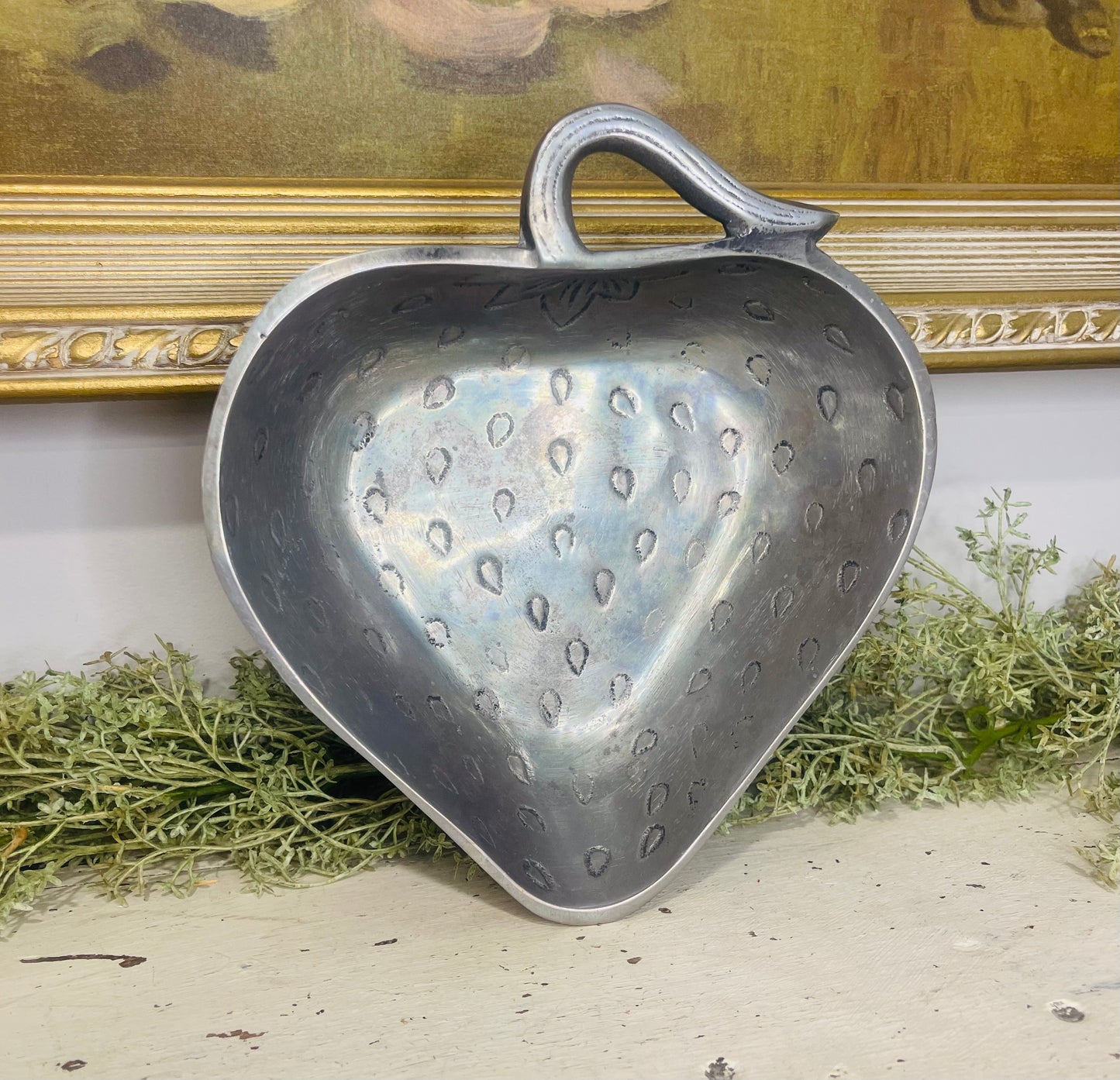 Collectible Strawberry Pewter Bowl