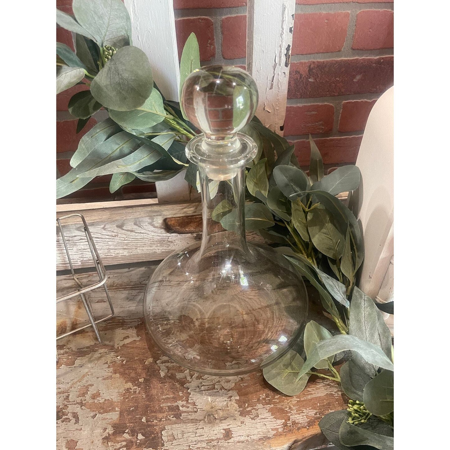 Vintage Wine Decanter | Glass Decanter | Art Deco Style| Large Glass Bottle