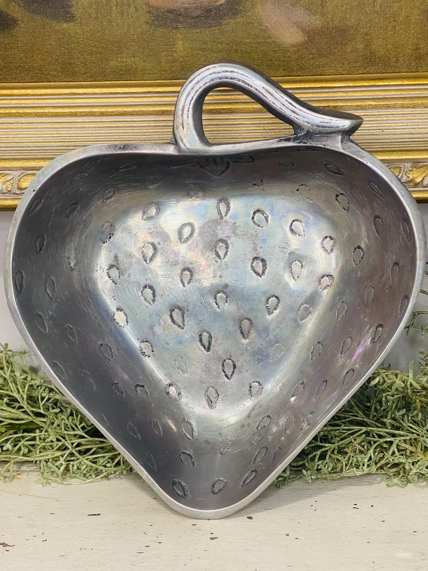 Collectible Strawberry Pewter Bowl