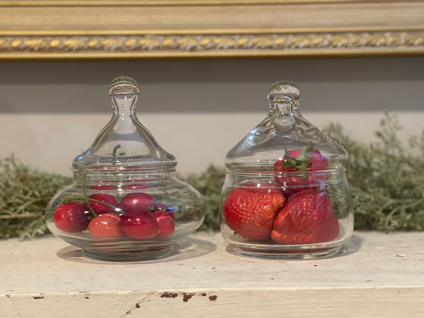 Vintage Glass Apothecary Candy Jars | Set of Two