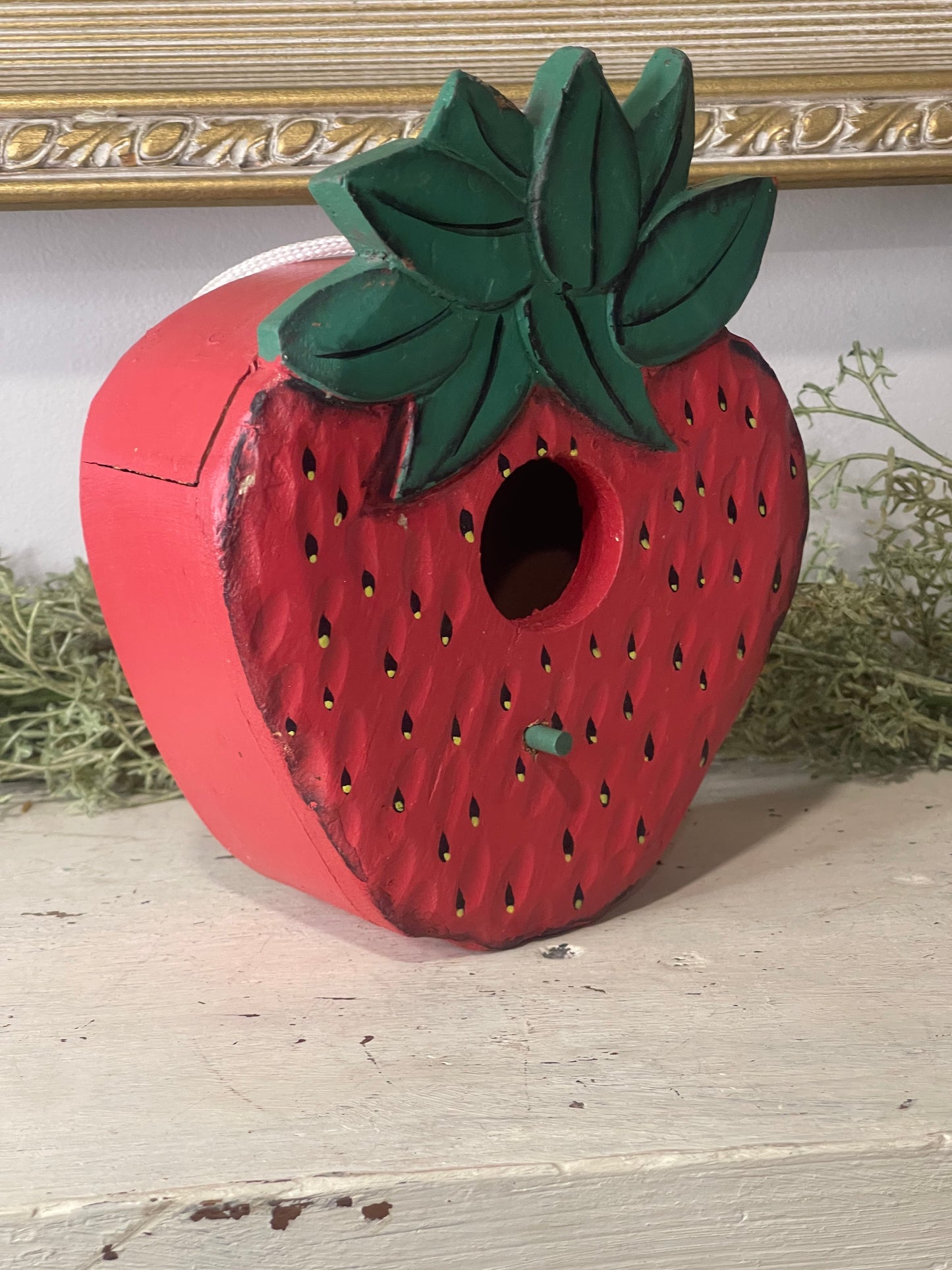 Strawberry Wooden Bird Feeder