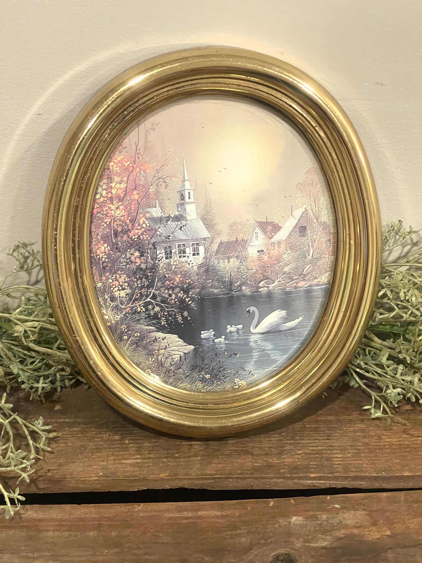 Vintage Art with Swan