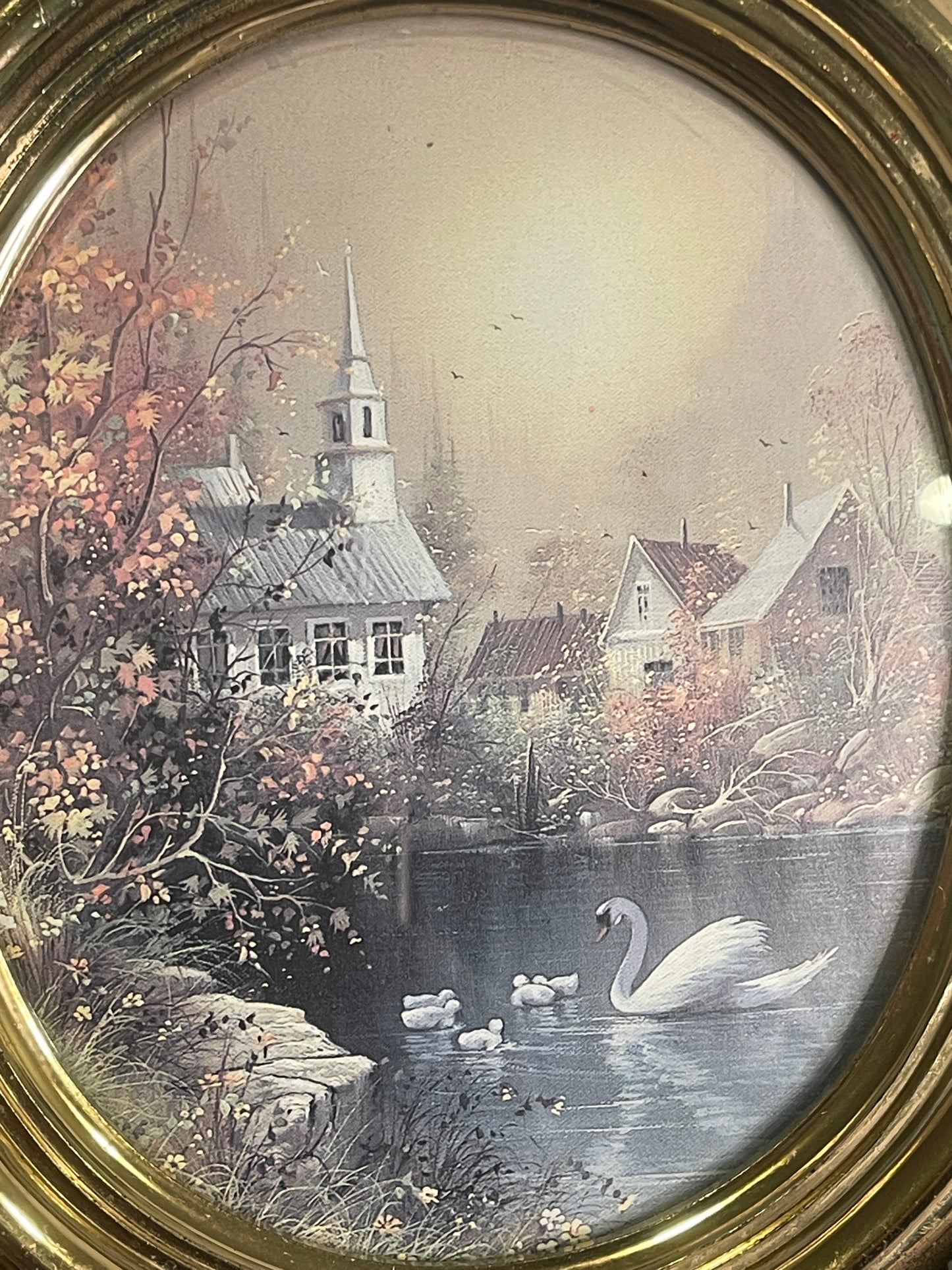 Vintage Art with Swan