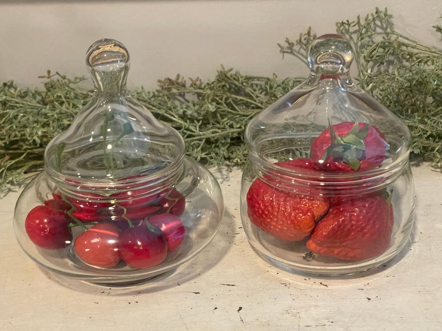 Vintage Glass Apothecary Candy Jars | Set of Two