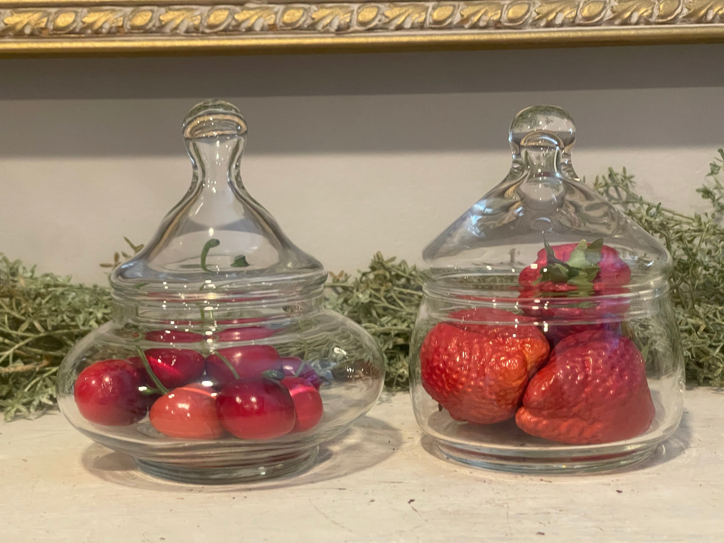 Vintage Glass Apothecary Candy Jars | Set of Two