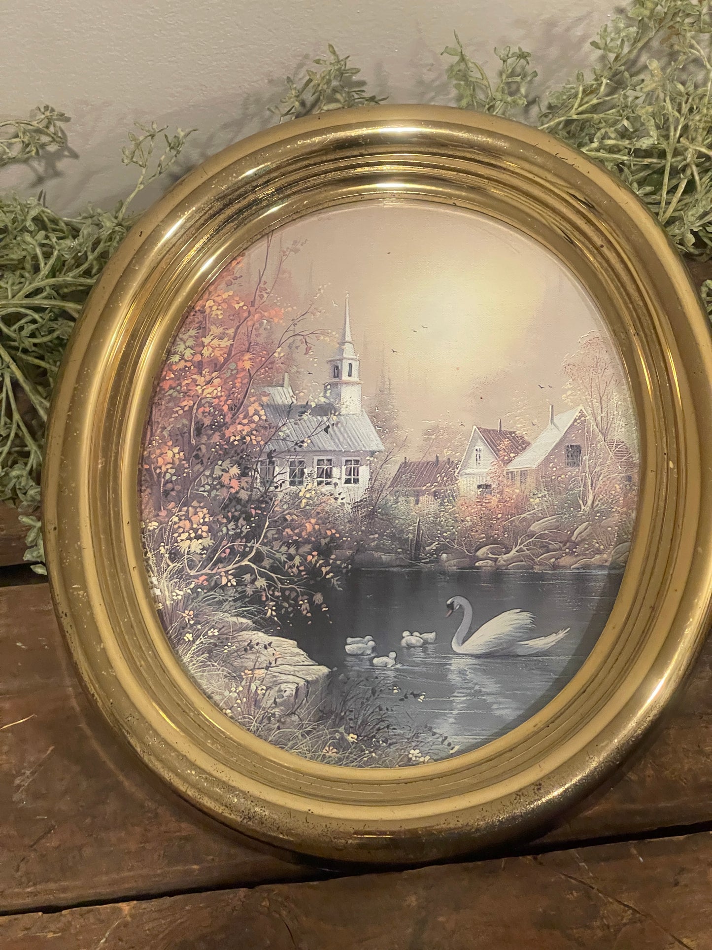 Vintage Art with Swan