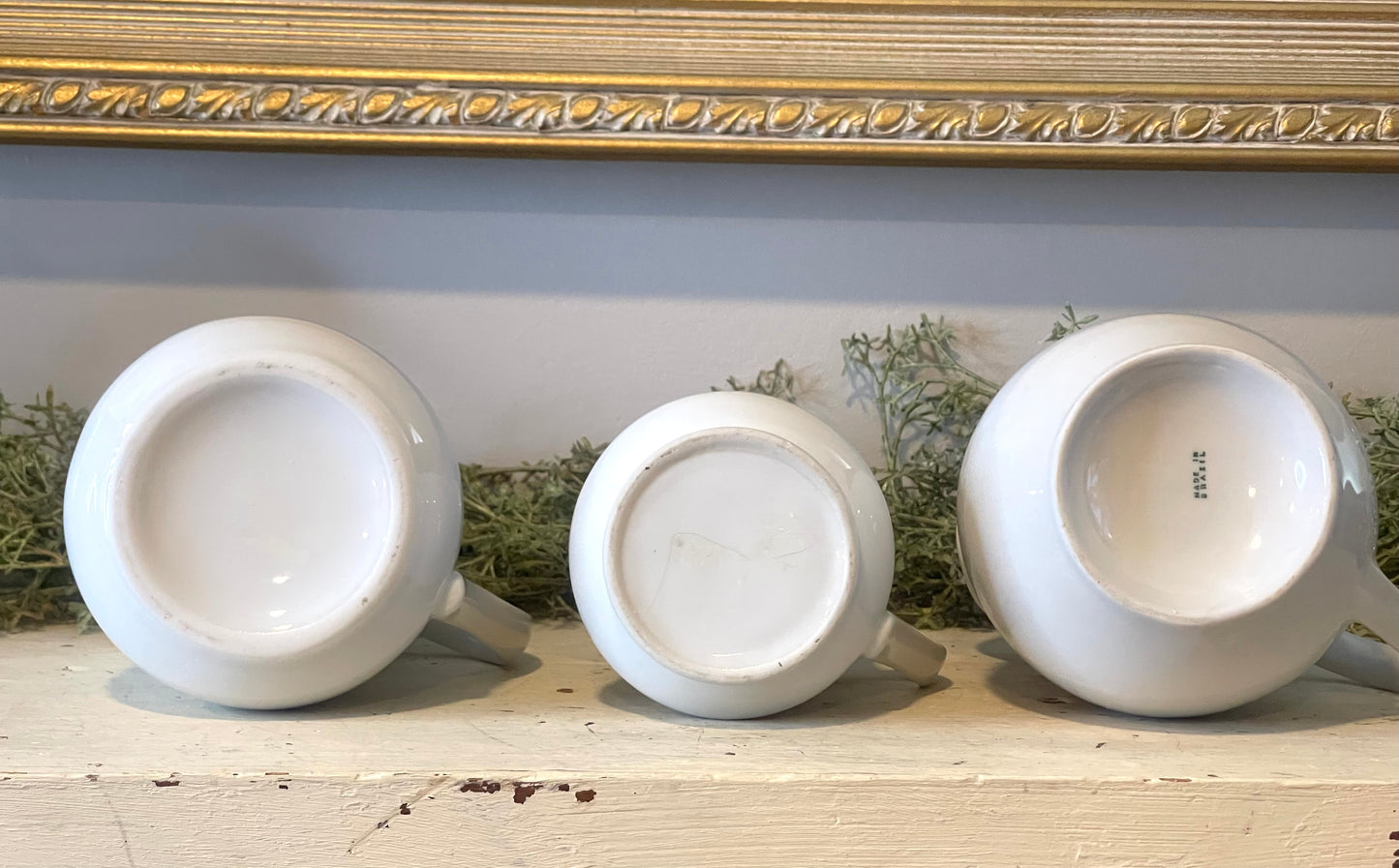 Farmhouse Ironstone Pitchers - Set of Three