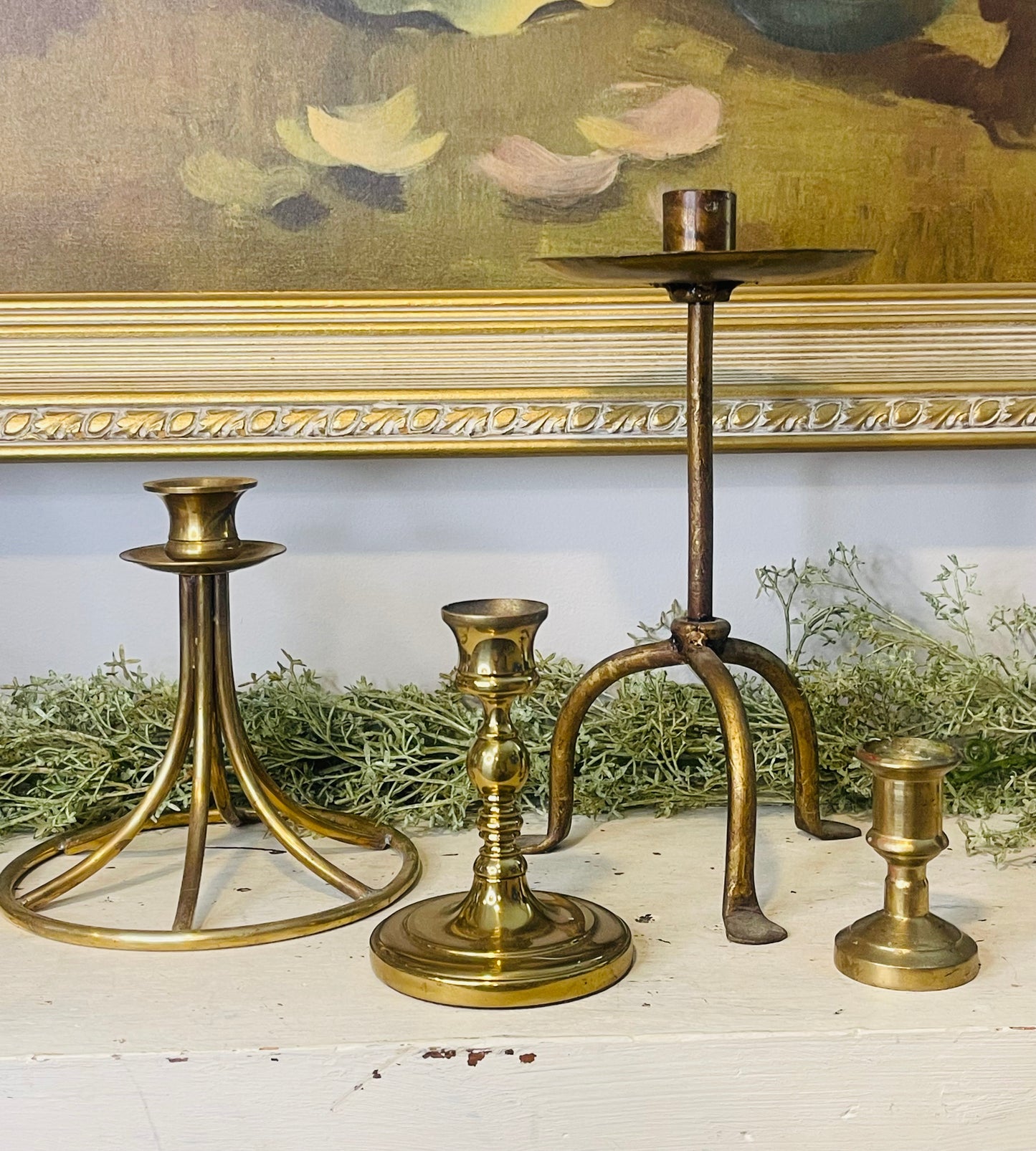 Vintage Assorted Brass Candlesticks | Candleholders