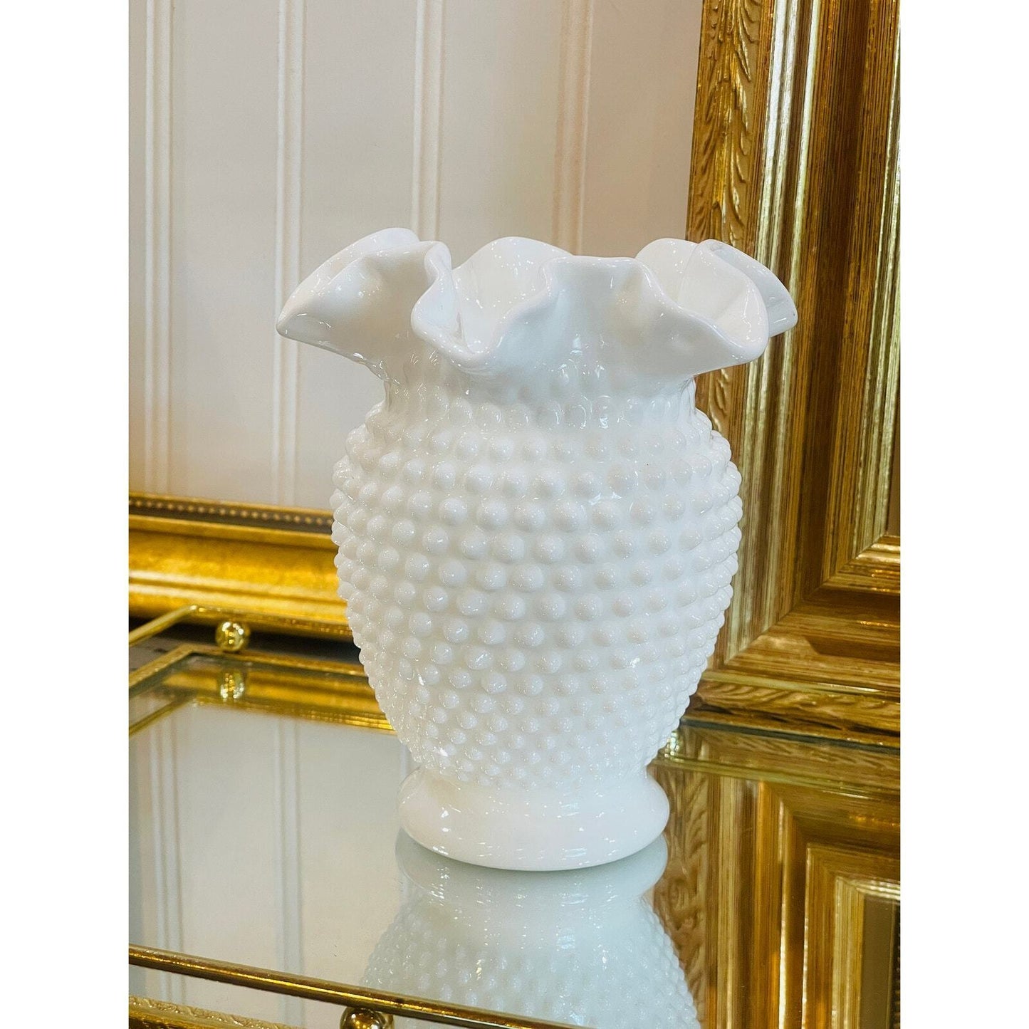 Fenton Hobnail Milk Glass Vase 1970's | White Vase | Wedding Decor | Centerpiece
