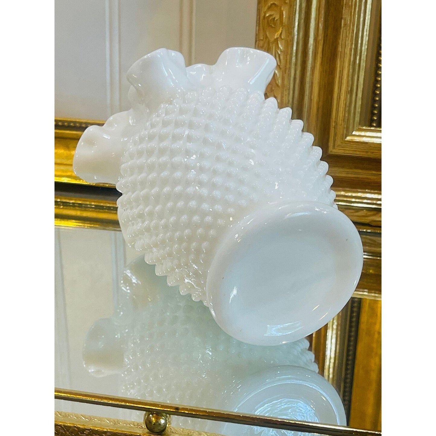 Fenton Hobnail Milk Glass Vase 1970's | White Vase | Wedding Decor | Centerpiece