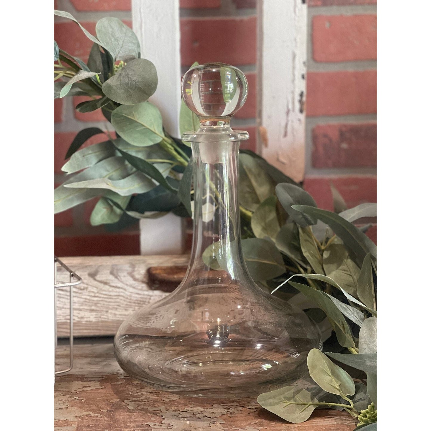 Vintage Wine Decanter | Glass Decanter | Art Deco Style| Large Glass Bottle