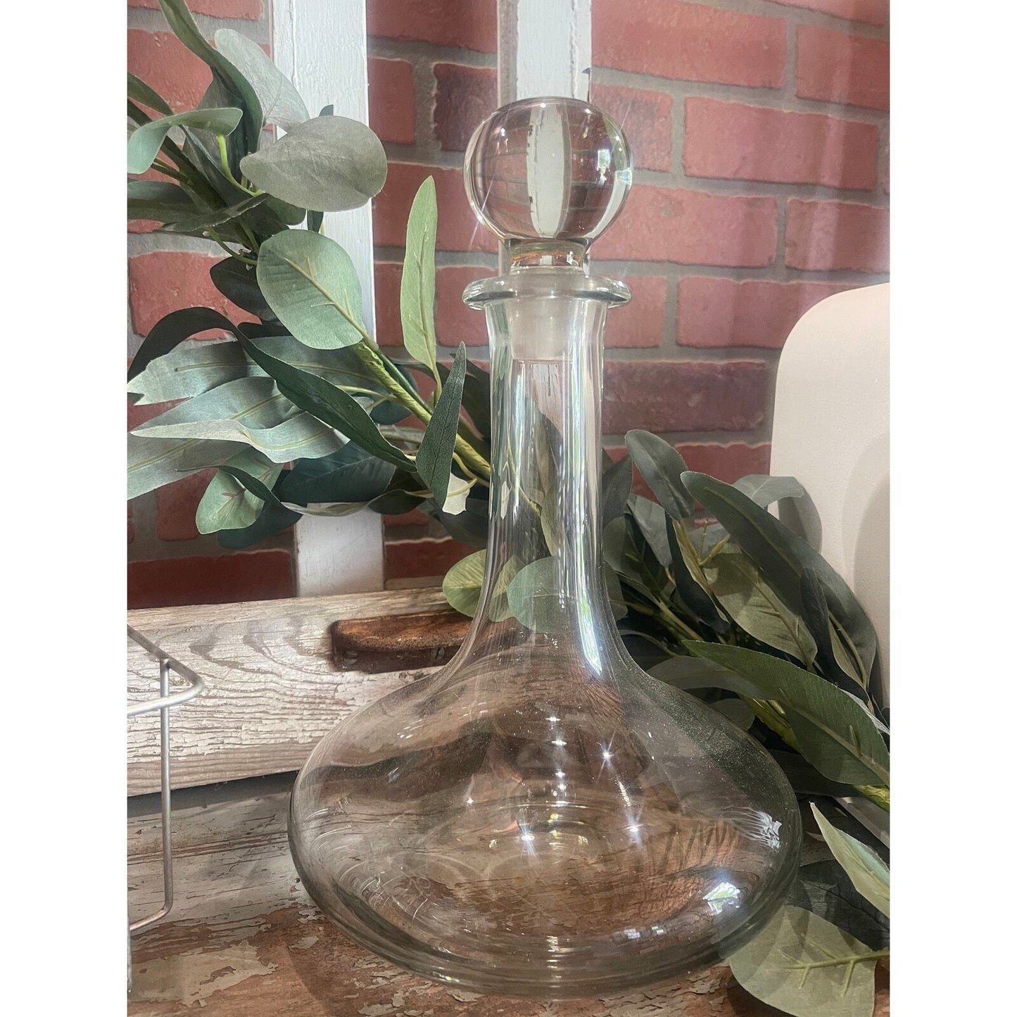 Vintage Wine Decanter | Glass Decanter | Art Deco Style| Large Glass Bottle