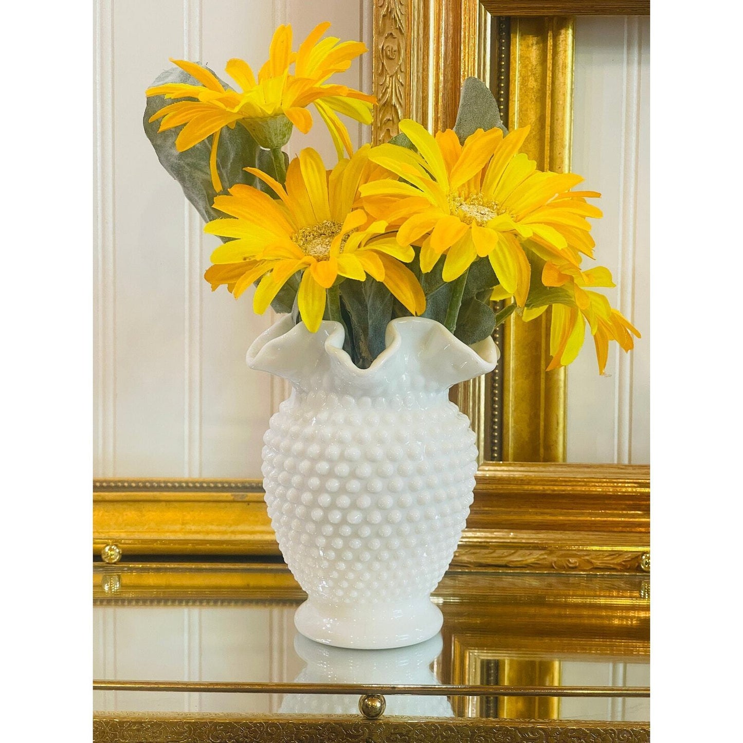 Fenton Hobnail Milk Glass Vase 1970's | White Vase | Wedding Decor | Centerpiece