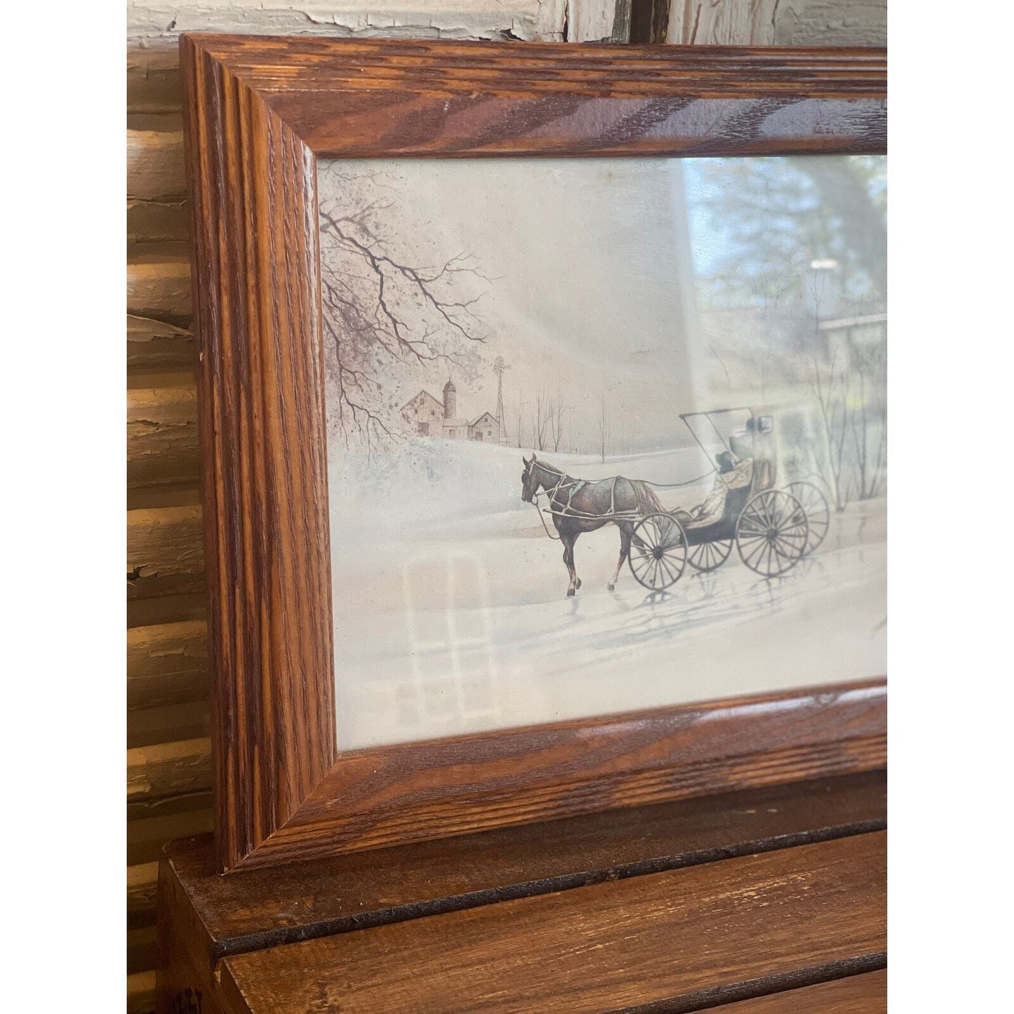 Miran Lee "To Mothers House" | Amish Art | Signed | Framed Art | Vintage Amish