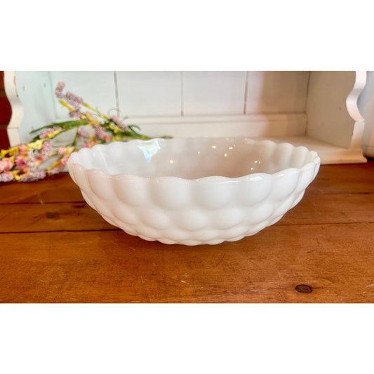 Vintage Bubble Milk Glass Bowl | Vintage Kitchen | Farmhouse Style | Vintage