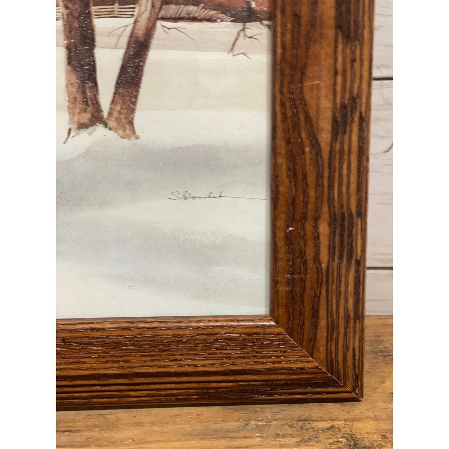 Steve Polomchak Amish Family Winter Sleigh Ride Framed Vintage Print | Wall Art