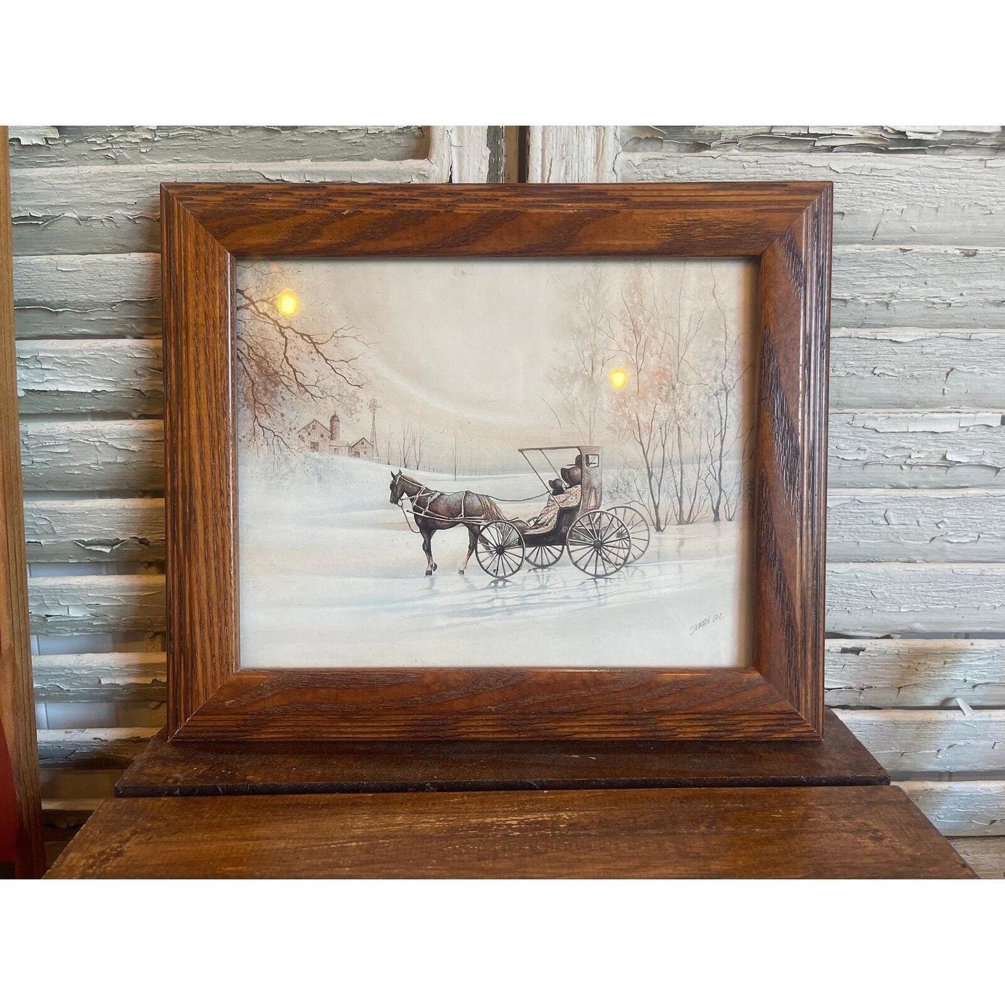 Miran Lee "To Mothers House" | Amish Art | Signed | Framed Art | Vintage Amish