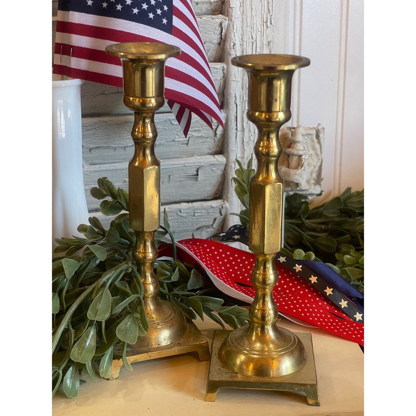 Brass Candlesticks | Set of Two | Vintage Candlesticks | Vintage Brass