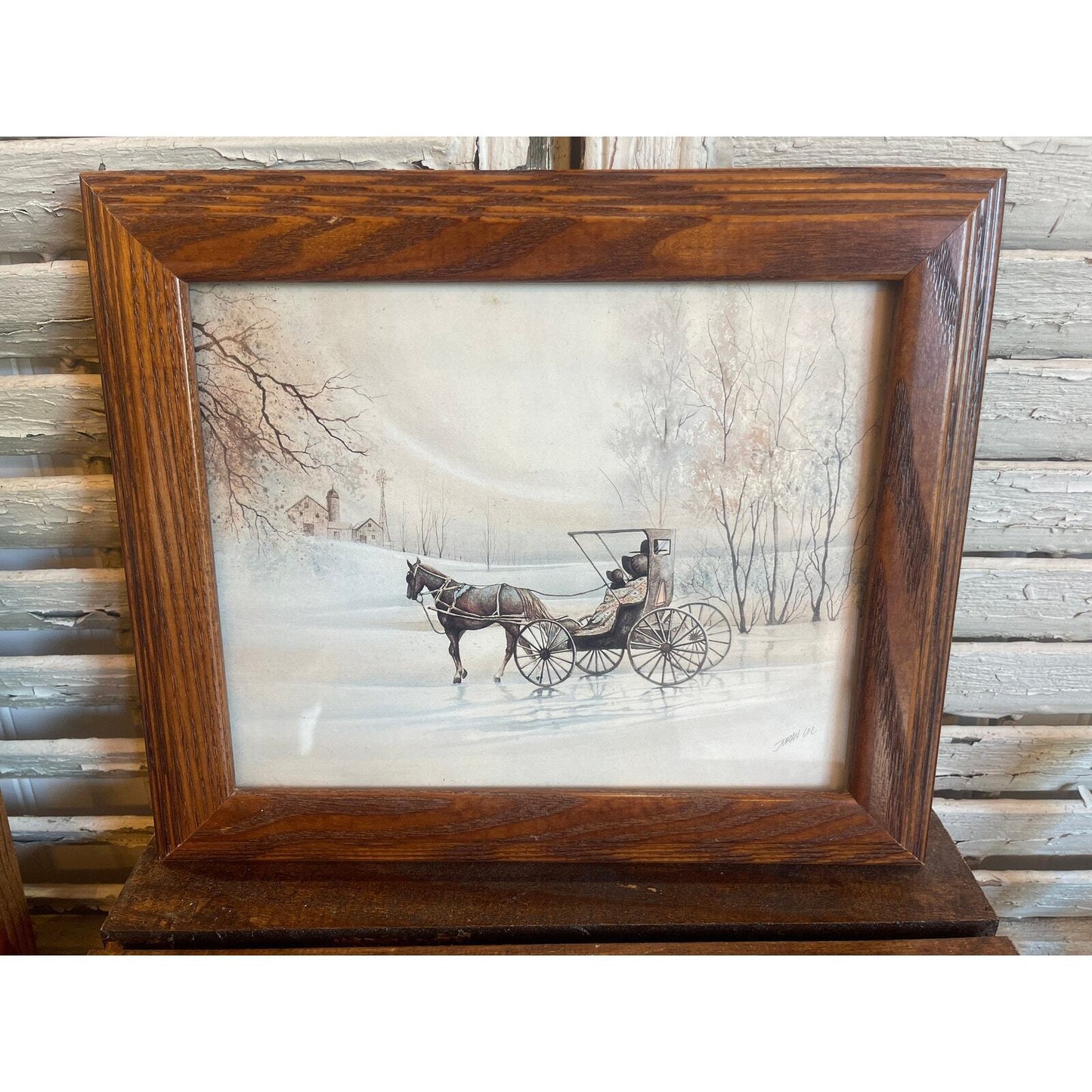 Miran Lee "To Mothers House" | Amish Art | Signed | Framed Art | Vintage Amish