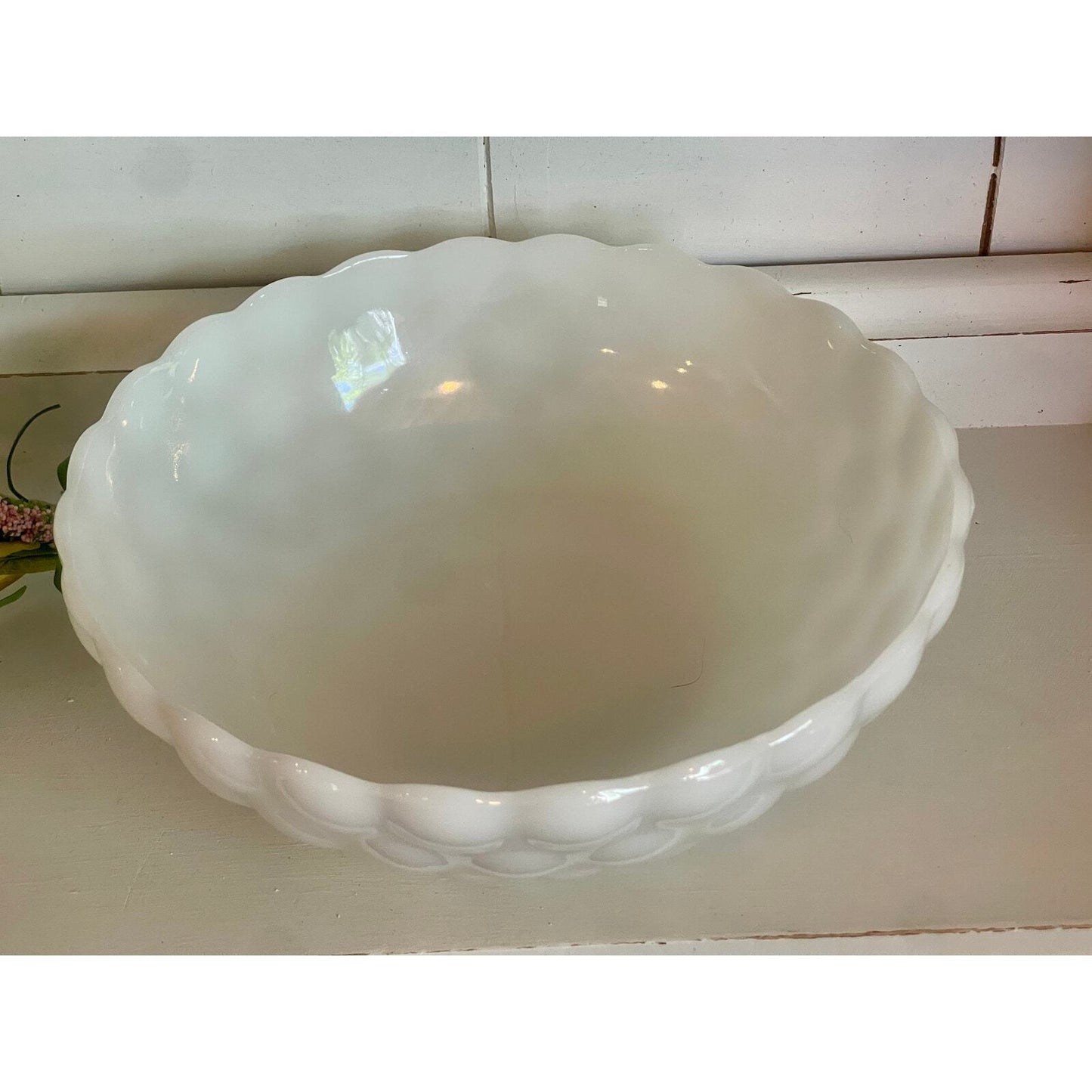 Vintage Bubble Milk Glass Bowl | Vintage Kitchen | Farmhouse Style | Vintage