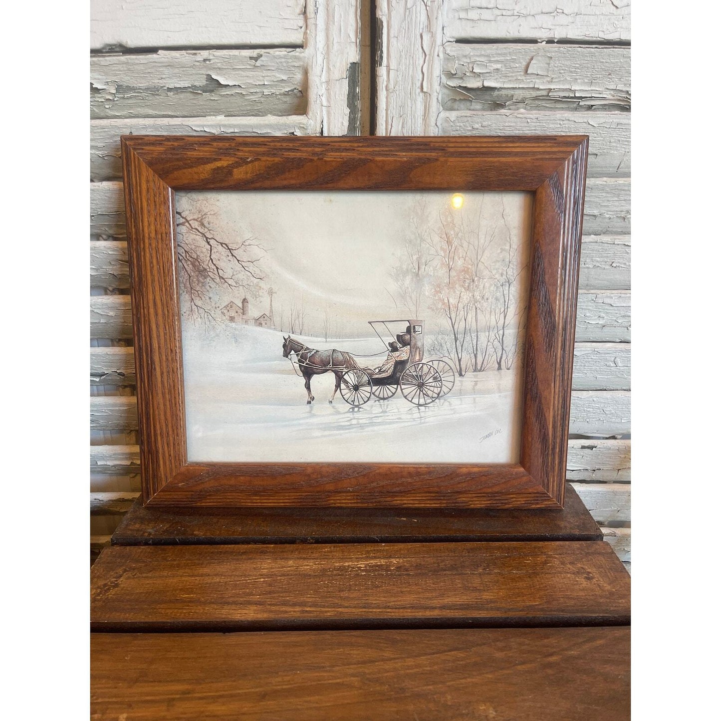 Miran Lee "To Mothers House" | Amish Art | Signed | Framed Art | Vintage Amish