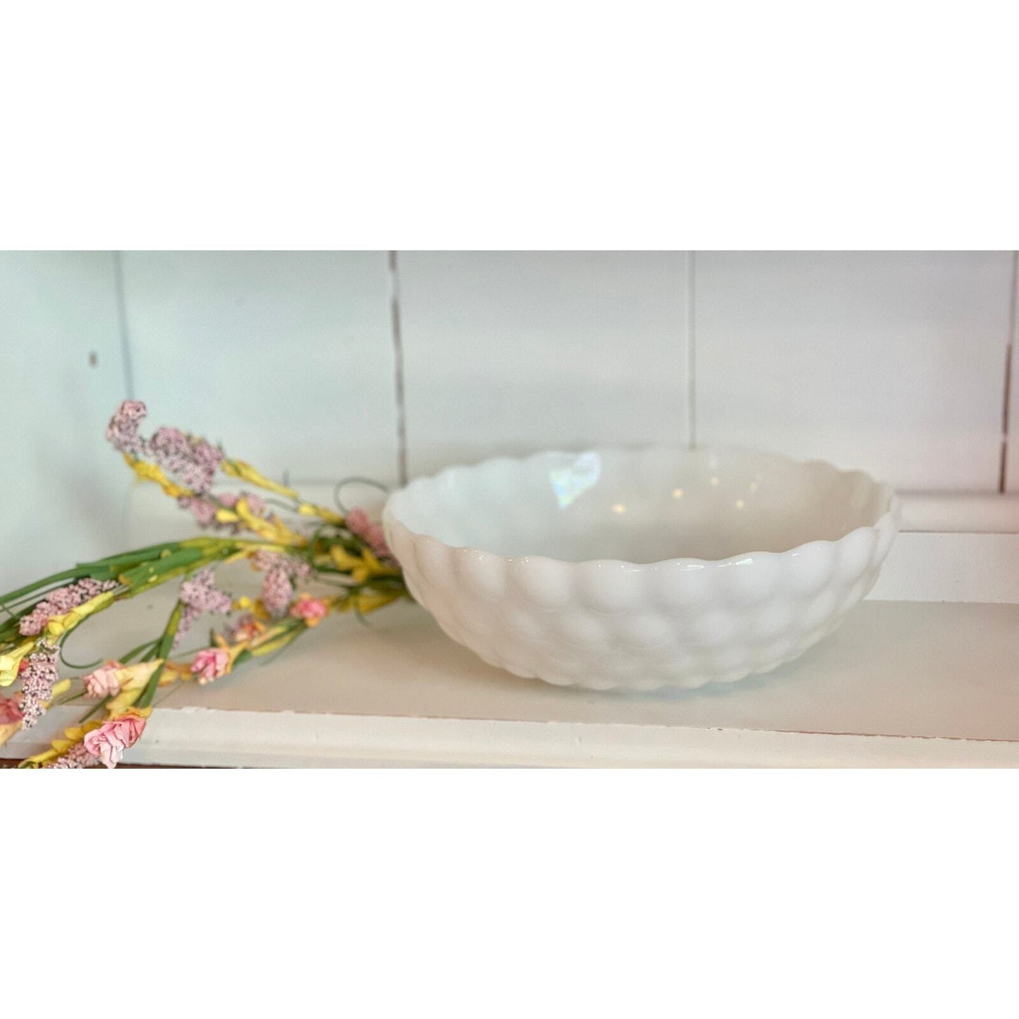 Vintage Bubble Milk Glass Bowl | Vintage Kitchen | Farmhouse Style | Vintage