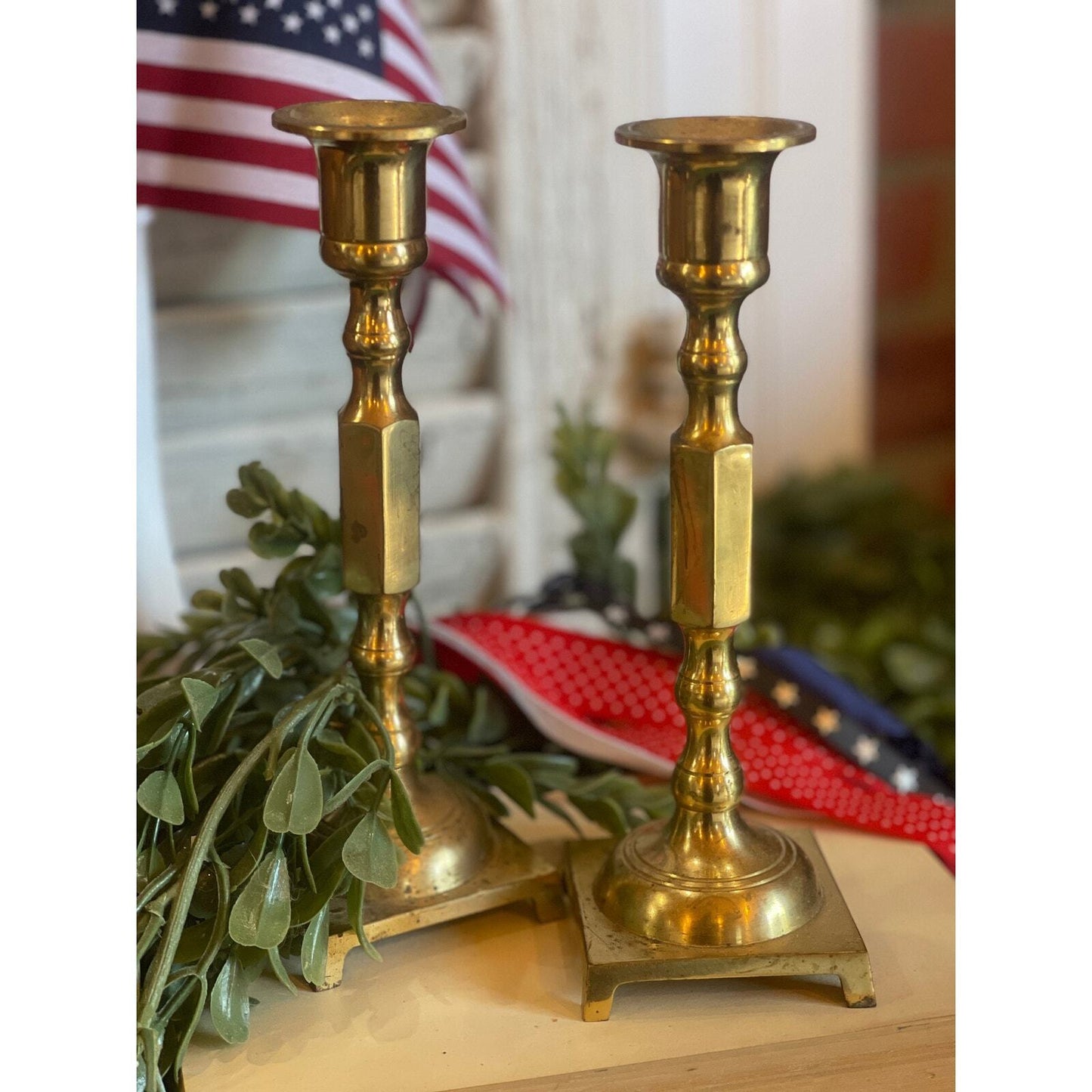 Brass Candlesticks | Set of Two | Vintage Candlesticks | Vintage Brass