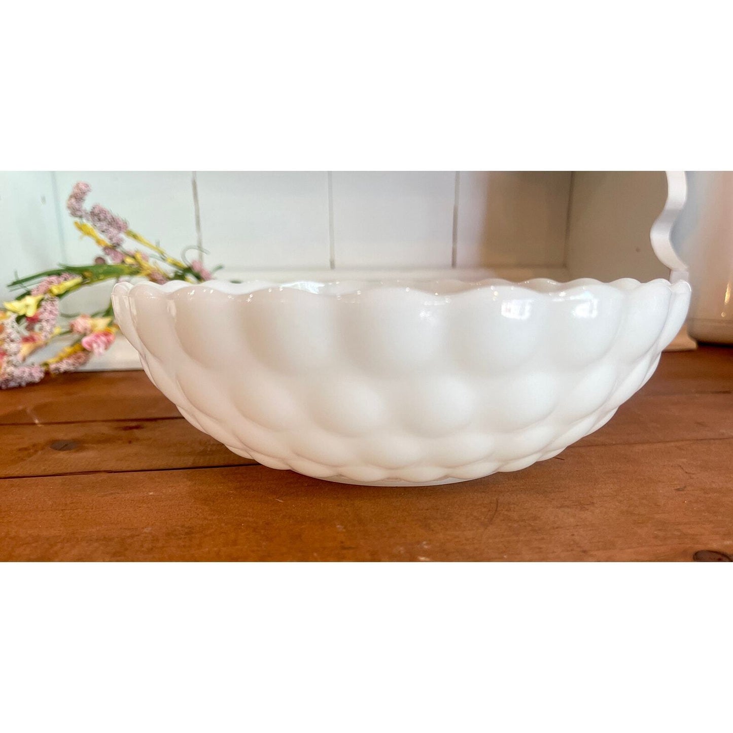 Vintage Bubble Milk Glass Bowl | Vintage Kitchen | Farmhouse Style | Vintage