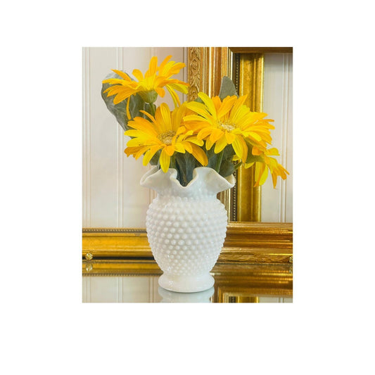 Fenton Hobnail Milk Glass Vase 1970's | White Vase | Wedding Decor | Centerpiece